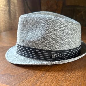 Stetson Stylish Gray Herringbone Fedora Hat